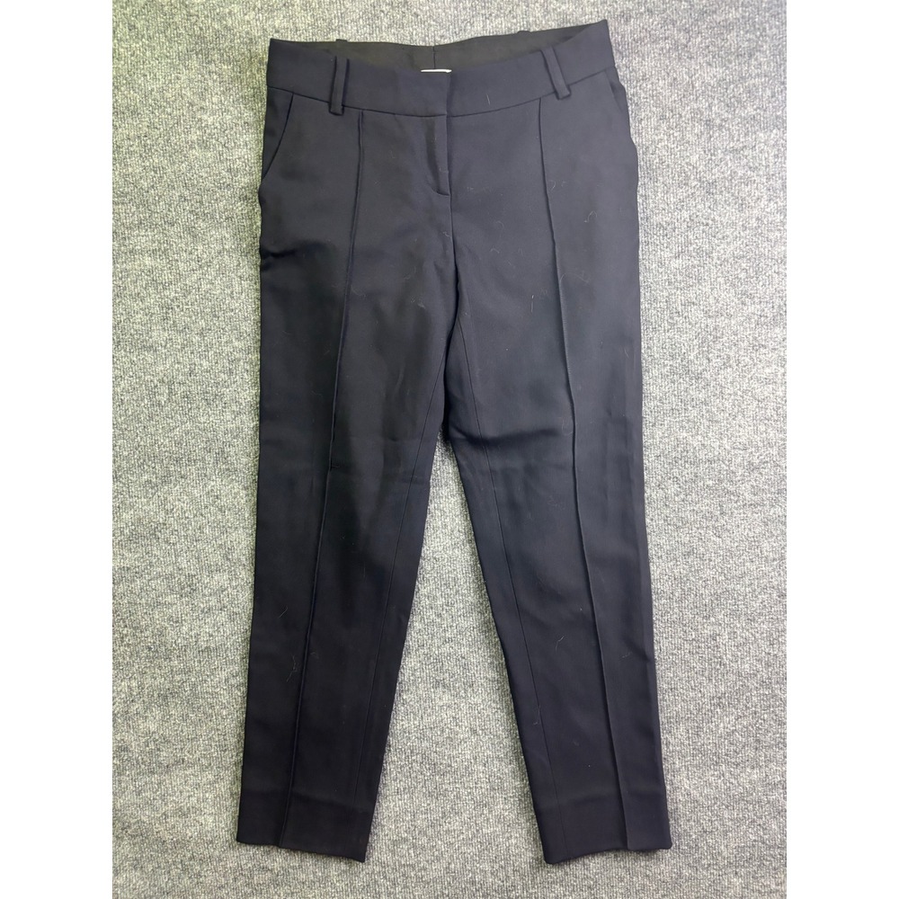 Oscar de la Renta Dress Pants Women 6 Navy Blue Wool Blend‎ Silk Lined Italy